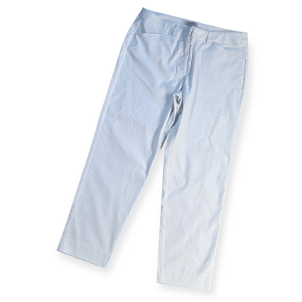 Nanette Nanette Lepore Womens White Flat Front Straight Leg Casual Pants Size 12